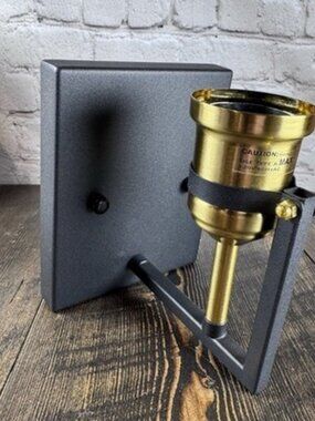 Black And Gold Single Light Wall Sconce Modern